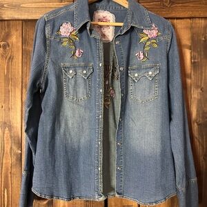 Embroidered Denim Jean Jacket
